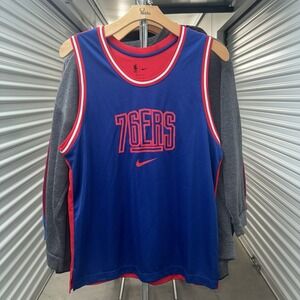 Blue and Red Nike NBA Philadelphia 76ers Jersey Size Large